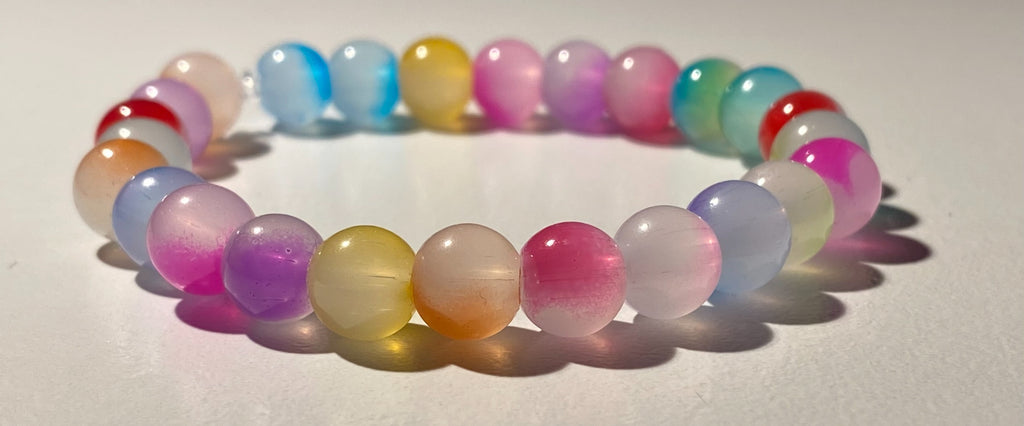 Glass bead bracelet multicoloured