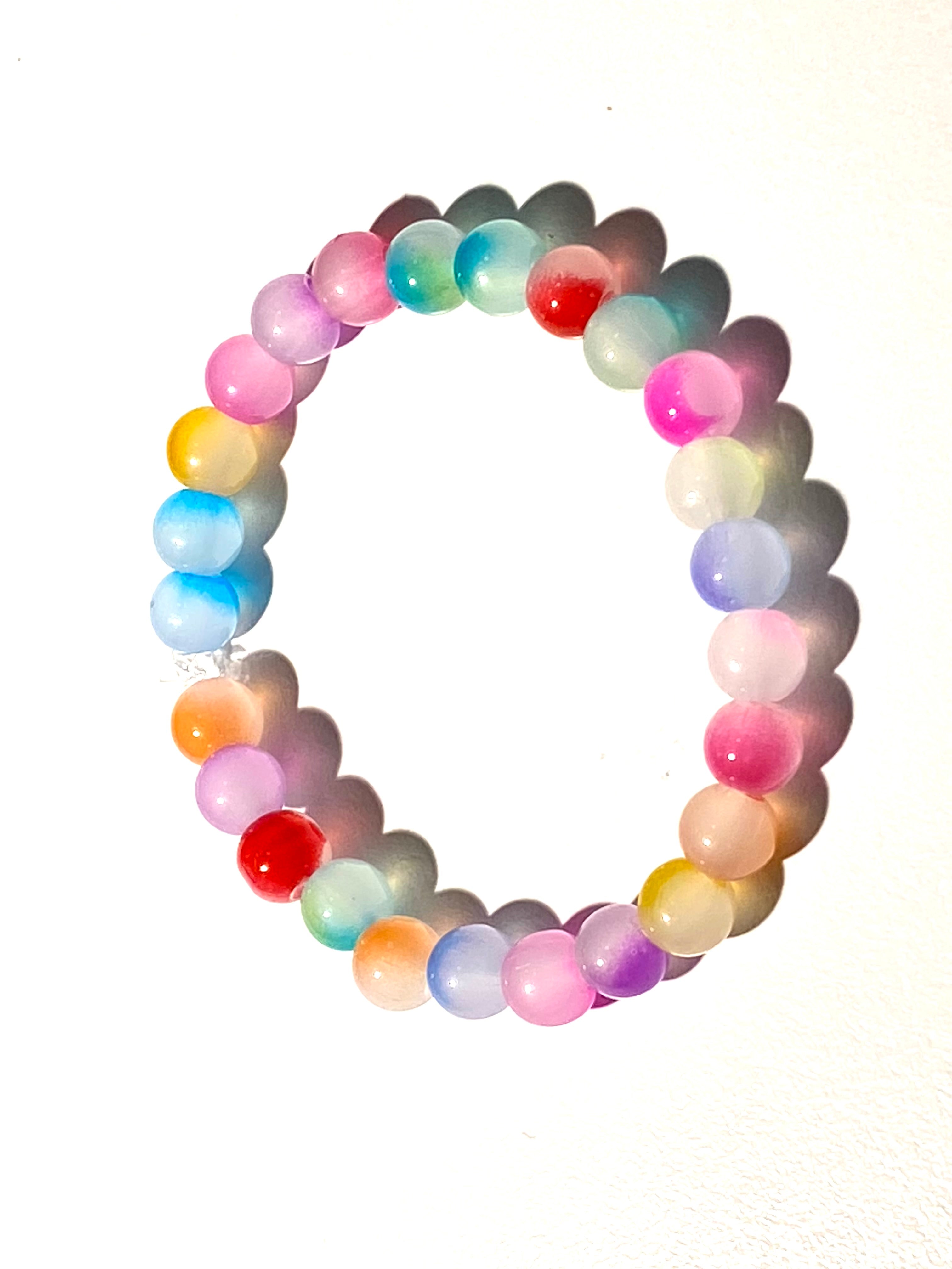 Glass bead bracelet multicoloured