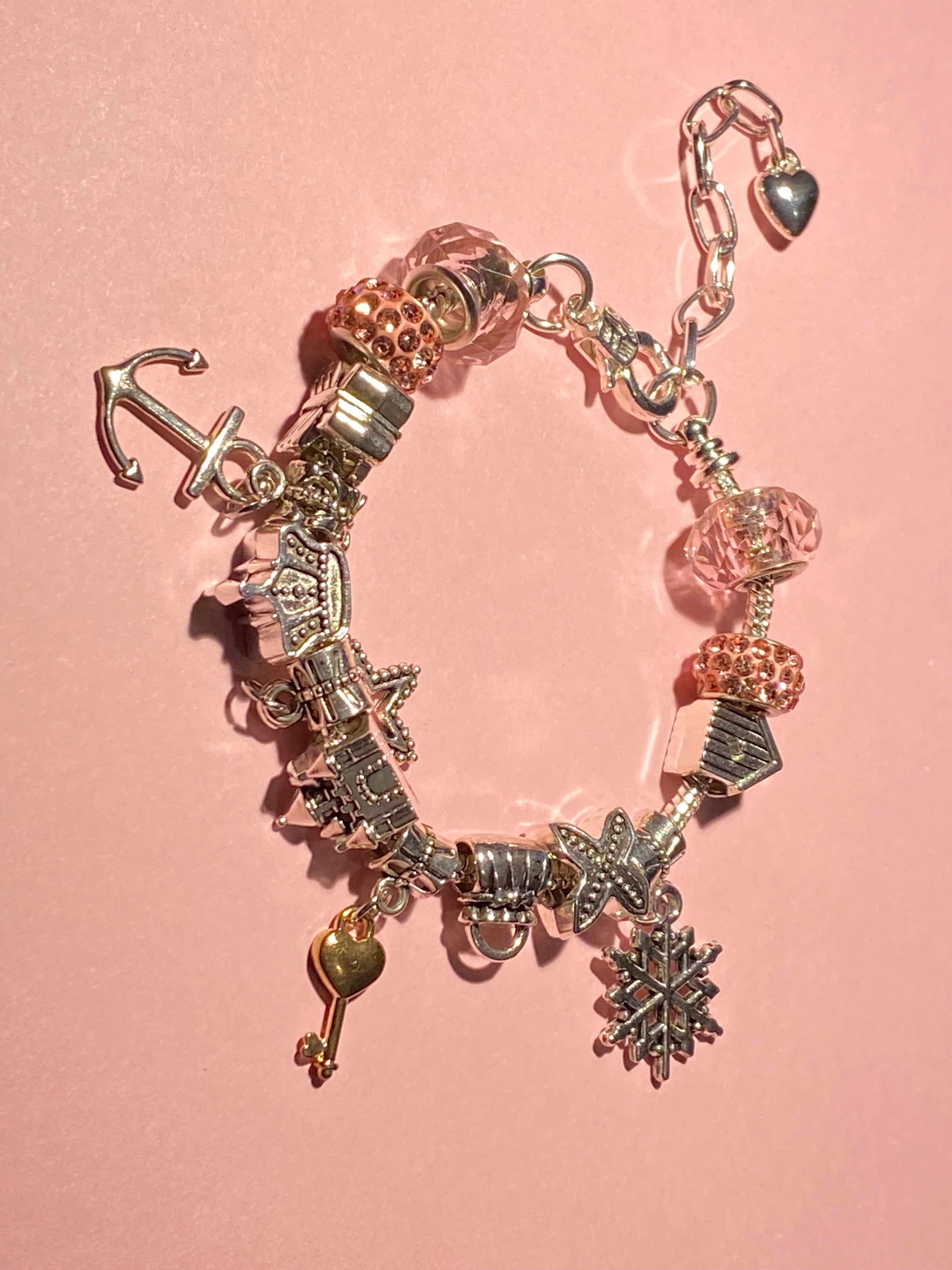 Pink charm bracelet