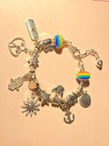 Blue charm bracelet