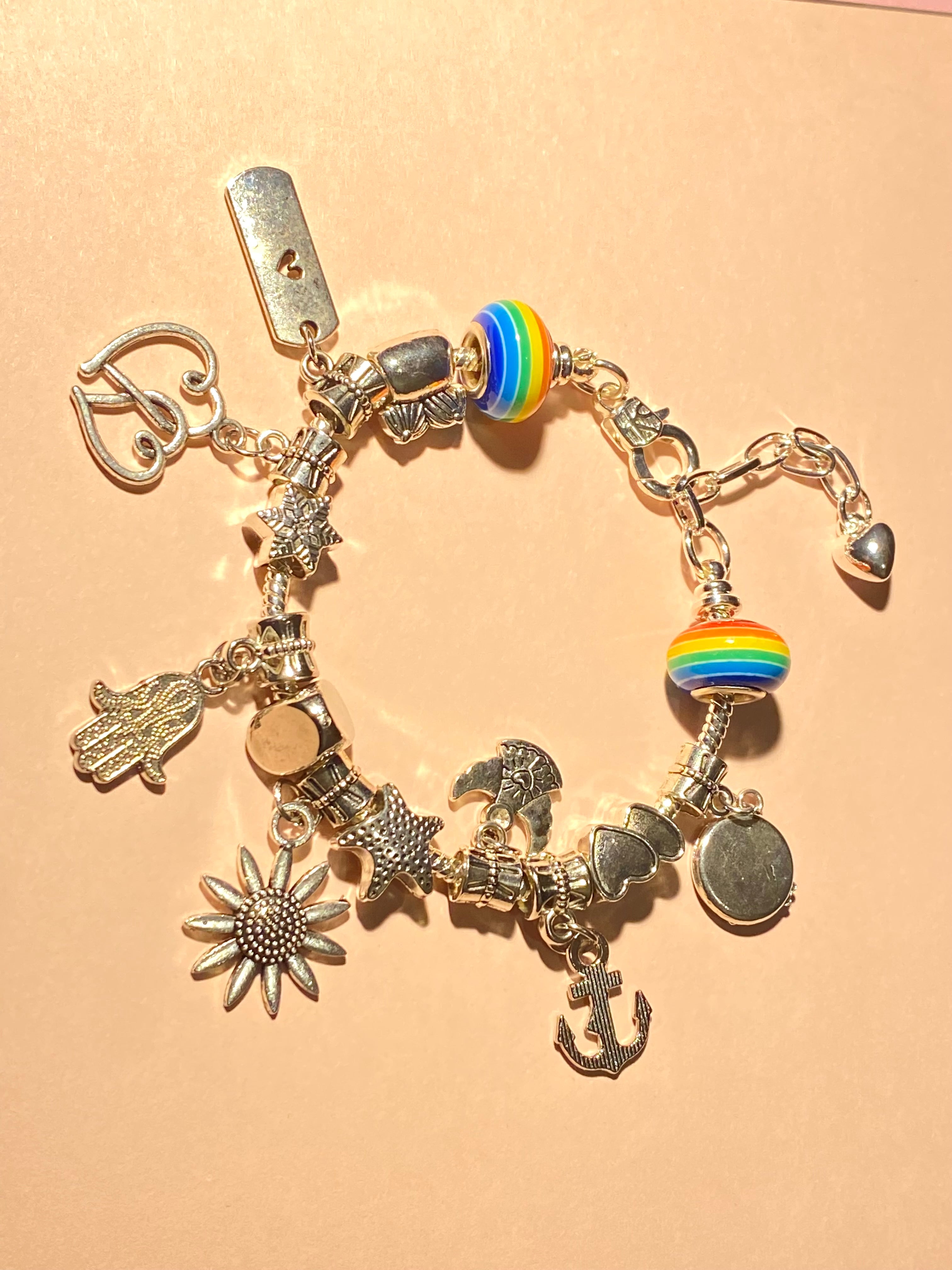 Blue charm bracelet