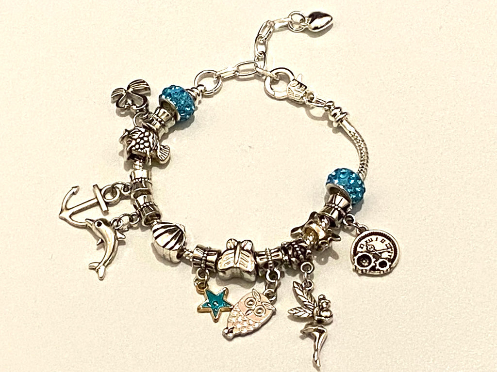 Blue charm bracelet