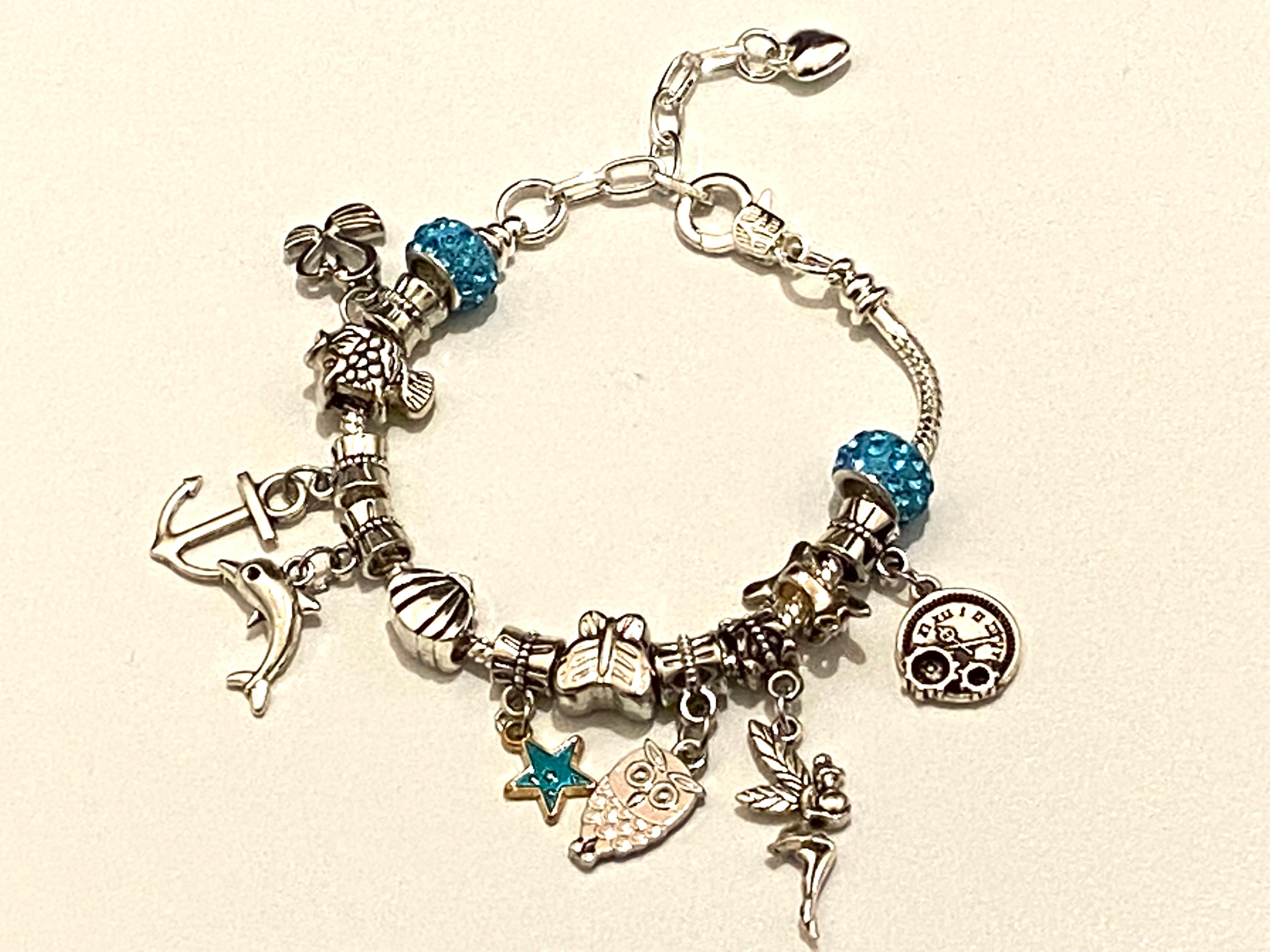 Blue charm bracelet