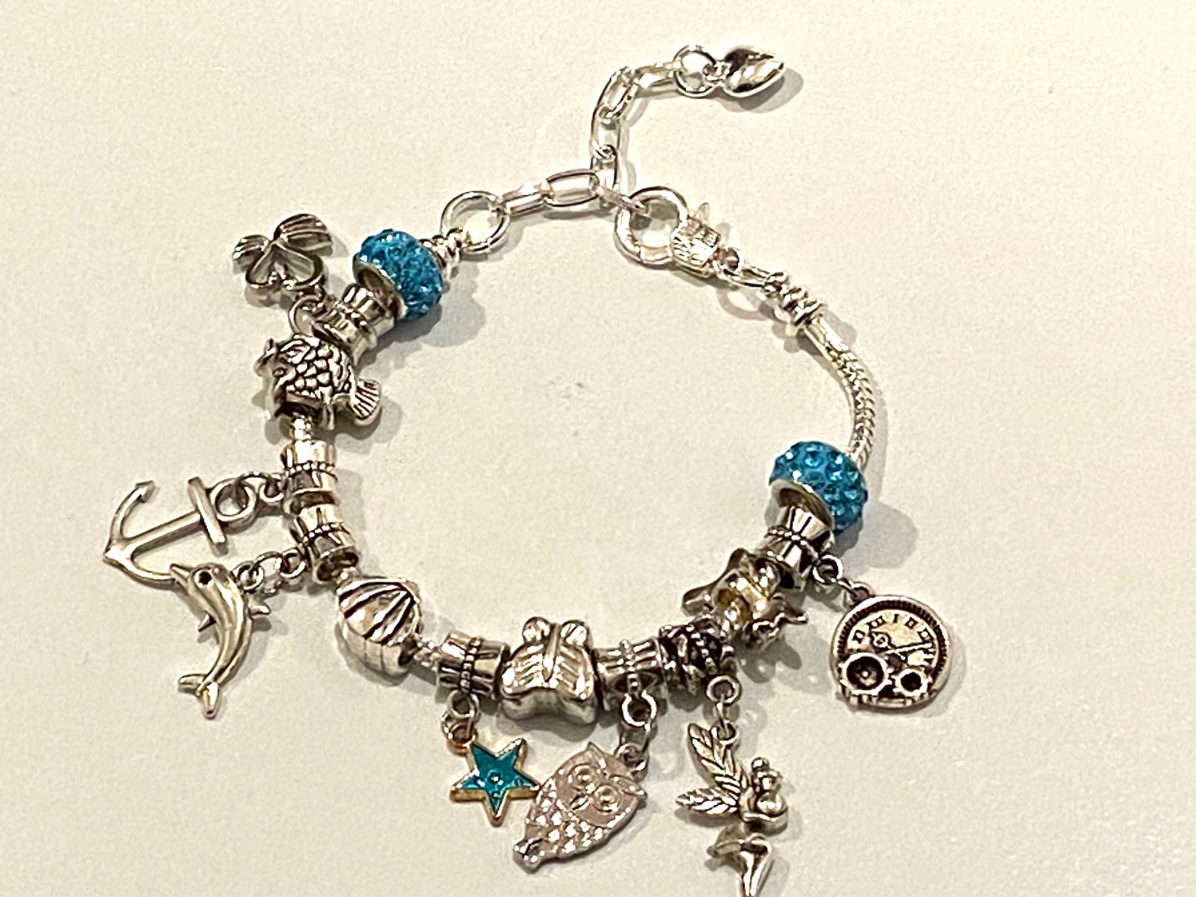 Blue charm bracelet