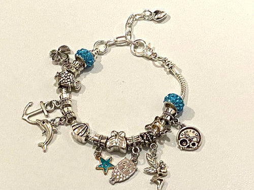 Blue charm bracelet